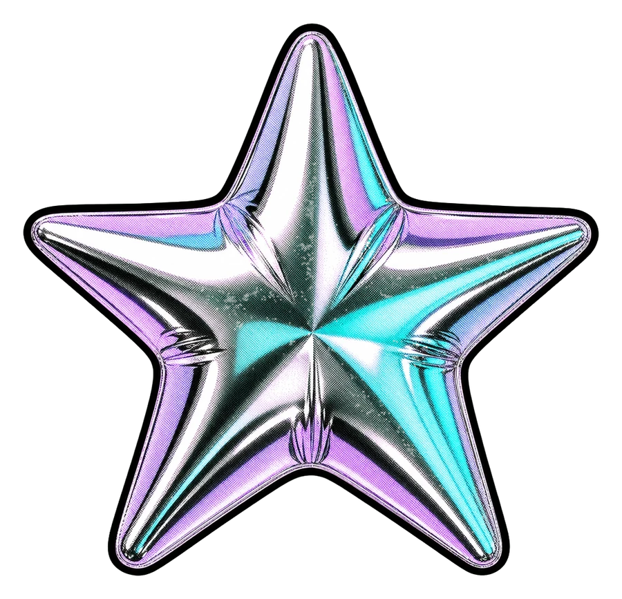Chrome star collage element